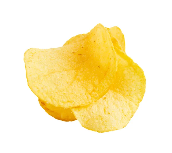 Potato Chips Crisps Closeup Photo Potato Chips Isolated White Background — Stock Photo, Image