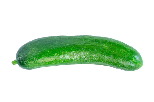 Top View Single Cucumber Isolated White Background — ストック写真