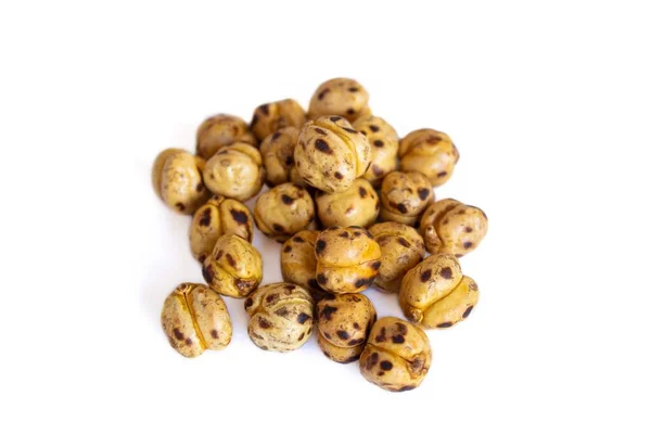 Roasted Chickpeas Isolated White Background Top View Photo Roasted Chickpeas — ストック写真