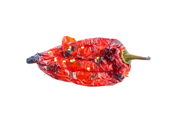 Grilled Red Capia Pepper Isolated White Background Top View — Stock Photo, Image