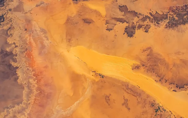 Vista Aérea Distrito Murzuq Centro Líbia Vista Satélite Deserto Saara — Fotografia de Stock