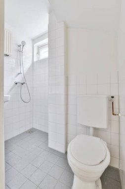 Zarif bir dairede beyaz banyo.