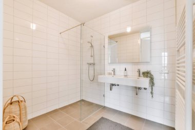 Duşlu büyük kare ayna