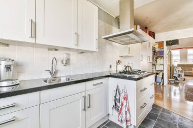 Cozy kitchen with modern gas stove