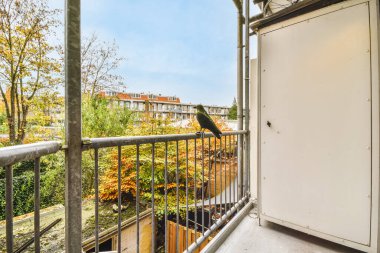 Handsome balcony with metal railings