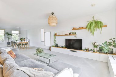 Muhteşem minimalist beyaz yaşam alanı