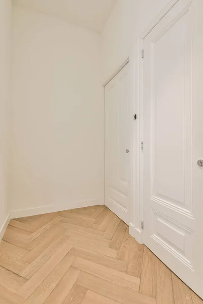 Коридор з білими дверима в сучасному будинку — стокове фото