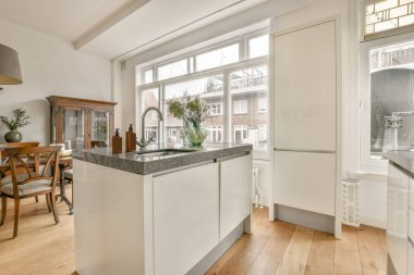 Beyaz mobilya mutfak iç