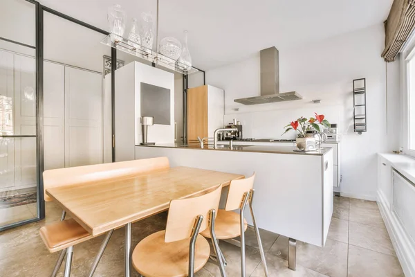The interior of the kitchen in a minimalist style — Foto de Stock