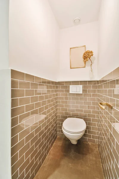 砖瓦环绕的厕所概览 — 图库照片
