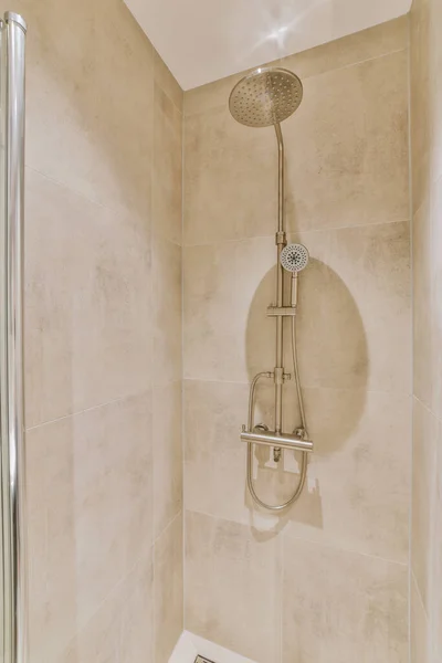 Shower cabin with marble tile walls — Fotografia de Stock