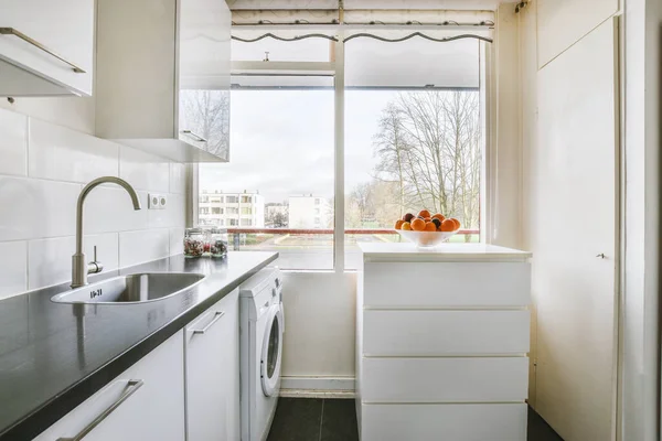 Interior Una Cocina Apartamento Moderno —  Fotos de Stock