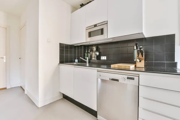 Interior Una Cocina Apartamento Moderno — Foto de Stock