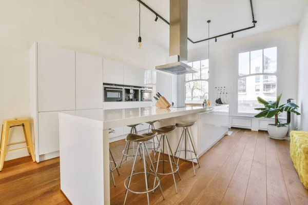 Interior Kitchen Modern Apartment — Zdjęcie stockowe