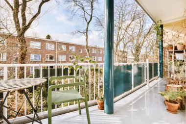 Beautiful view of the balcony of residential house