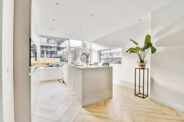 Interior Kitchen Modern Apartment — Zdjęcie stockowe