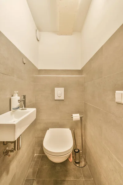 Casa Banho Minimalista Brilhante Com Design Moderno — Fotografia de Stock