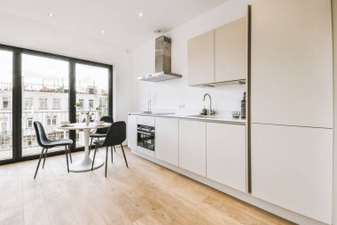 Interior of a kitchen in modern apartment