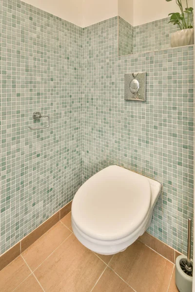 トイレ付きのモダンなライトバスルームのインテリア — ストック写真