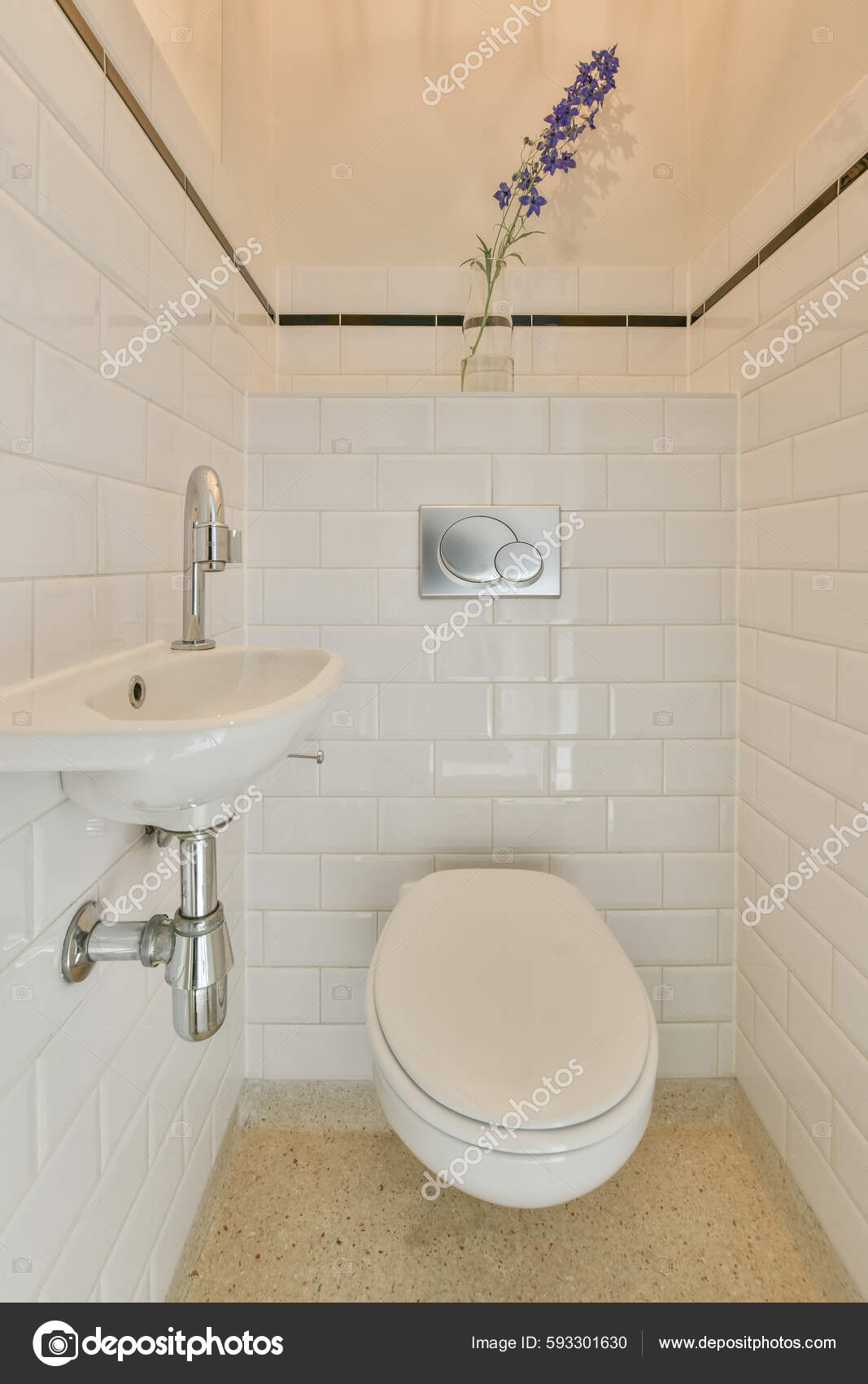 Tabique Vidrio Entre Grifo Ducha Inodoro Colgado Pared Baño Moderno:  fotografía de stock © procontributors #604033608