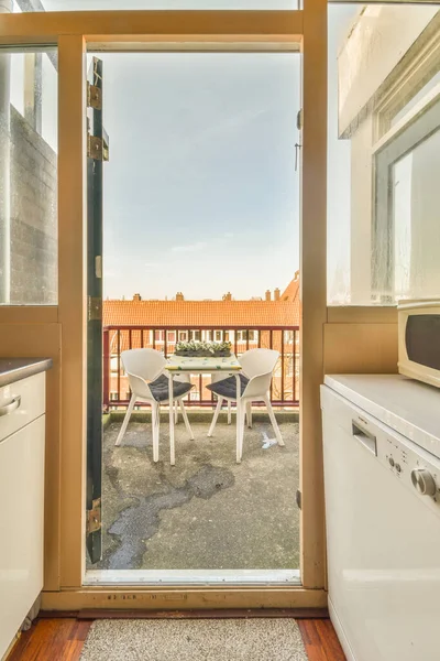 Sitting Area Balcony Comfortable Furniture Beautiful View — Stock Photo, Image