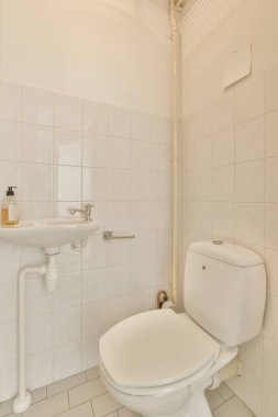 Açık banyo küveti ve duşu olan modern ev iç tasarımı. Tuvaletten bölme duvarıyla ayrılmış.