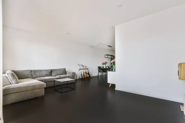 Eigentijdse Minimalistische Stijl Interieur Ontwerp Van Lichte Studio Appartement Met — Stockfoto