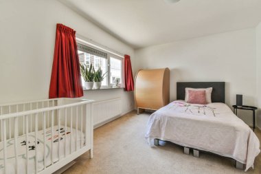 Interior of modern kid bedroom with interior in minimal style