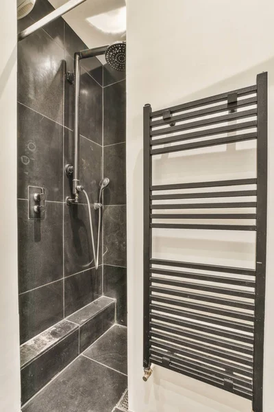 Shower Faucets Attached Tiled Wall — Stockfoto