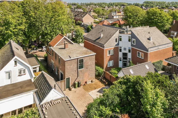 Panoramisch Uitzicht Hoge Gebouwen Bomen Vanaf Hoogte — Stockfoto