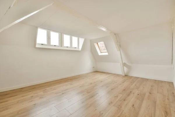 Plastic window on white wall in empty light room at home