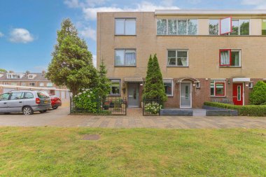 View of street near building with beauty of vegetation outside