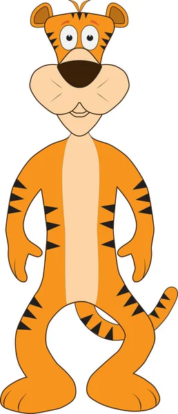 一只友善可爱的老虎正摆姿势向社交媒体上传自己的照片 — 图库矢量图片