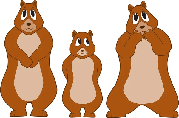 Desenhos Animados Ilustração Uma Família Ursos Amigável Engraçado —  Vetores de Stock