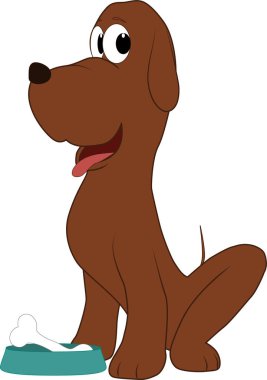 Dost canlısı bir köpek ve kemik.