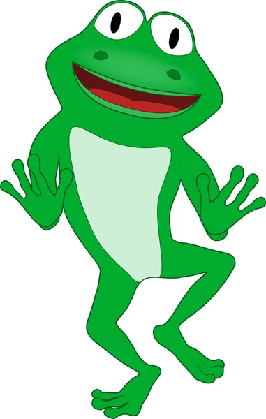 Frog Happily Dancing Sunny Day — Stock Vector