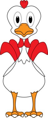 Herkesi selamlayan bir horoz çizgi filmi.