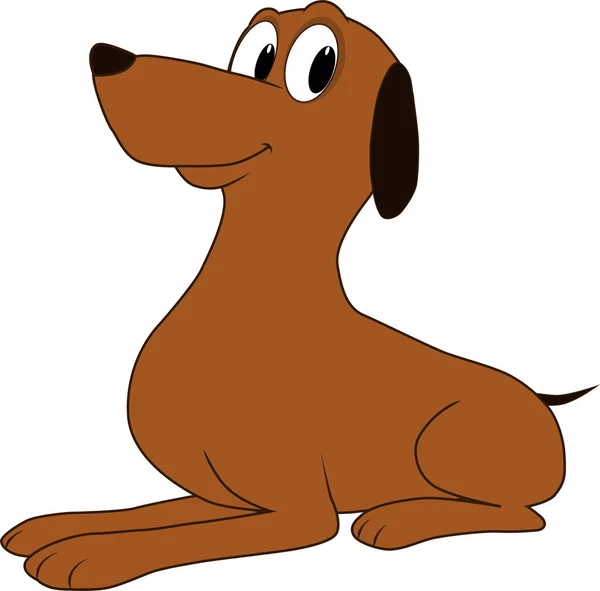Karikatur Eines Freundlichen Hundes Sitzen — Stockvektor