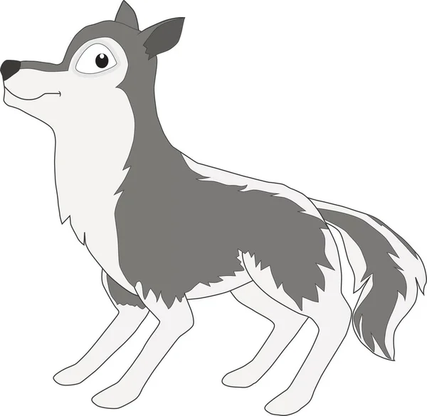 Dibujos Animados Husky Amigable Fresco — Vector de stock