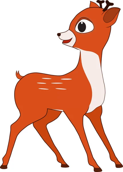 Cartoon Friendly Cool Deer - Stok Vektor