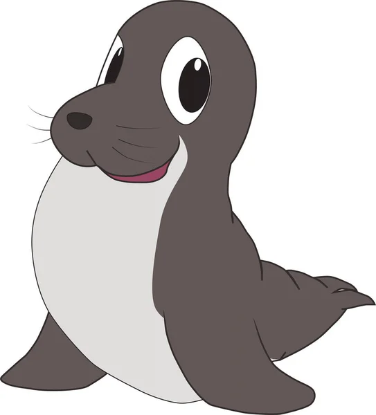 Cartoon Friendly Funny Seal — Stockvektor