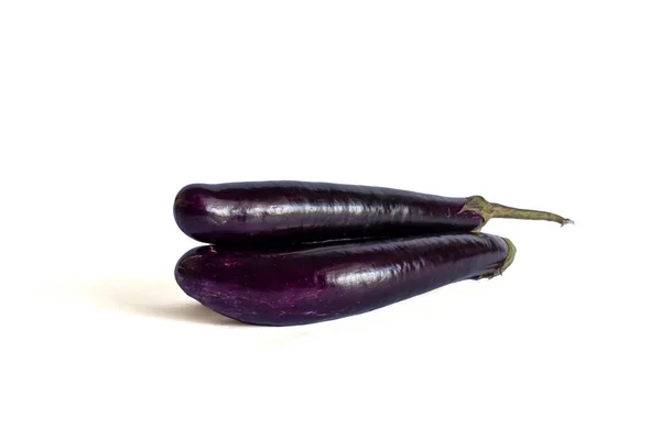Purple Eggplant Isolated White Backgroun — стоковое фото