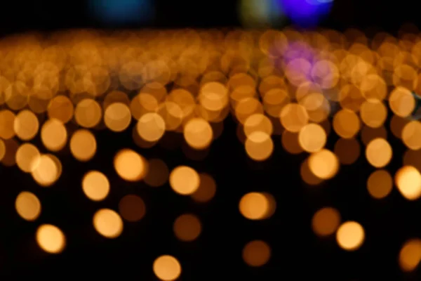 Abstract Golden Bokeh Candle Light Black Background — ストック写真