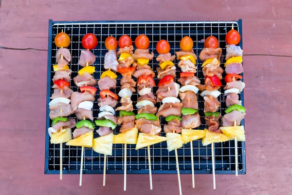 Surtido Deliciosa Barbacoa Con Carne Verduras Estufa — Foto de Stock