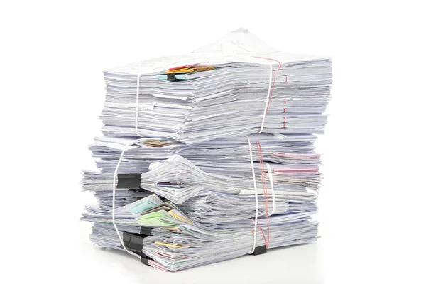 Stack Documents Isolated White Background Documents Pile — Stock Photo, Image