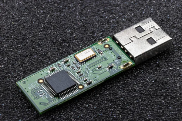 Close Usb Module Electronic Board Microchip Smd Components — Stock Photo, Image