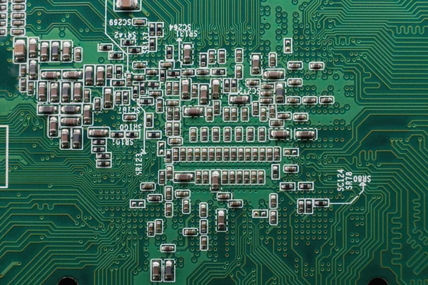 Elektronikus Tábla Adatai Elektronikus Áramköri Lap Közeli Felvétele Smd Alkatrészekkel — Stock Fotó