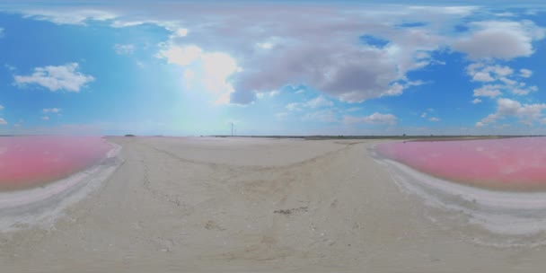 乌克兰的5K 360 VR粉红治疗盐湖 — 图库视频影像