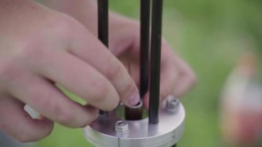 Roket fırlatma hazırlığı. Yavaş çekim