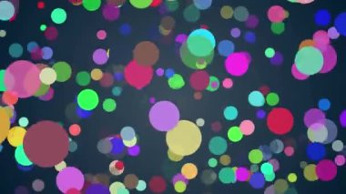 Uçan Yuvarlak Parçacıklardan Animasyon Çok Renkli Arkaplan